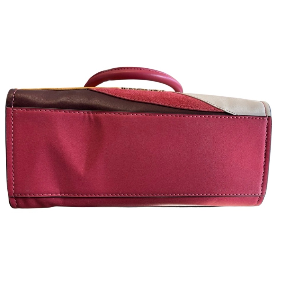 NWT Michael Kors Small Hamilton Colorblock Crossbody Satchel Pink Multi - Picture 6 of 13